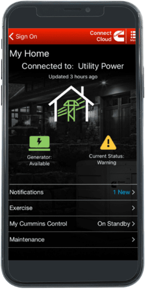 Cummins Cloud Connect Remote monitoring from a smartphone or tablet